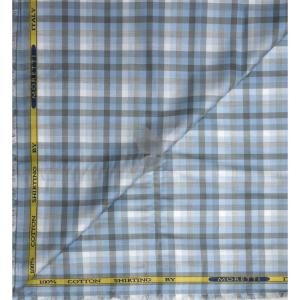 J.Hampstead Moretti Premium Egyptian Collection with 100% Giza Cotton Multicolour Checkered Pattern Unstitched Shirt Fabric of 1.6 mts - Made In Italy / VV2426