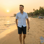 J.Hampstead Moretti Premium Egyptian Collection with 100% Giza Cotton Light Blue (Baby Blue) Colour Striped Pattern Unstitched Shirt Fabric of 1.6 mts - Made In Italy / VV2434