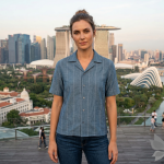 J.Hampstead Moretti Premium Egyptian Collection with 100% Giza Cotton Green (Sea Green) Colour Striped Pattern Unstitched Shirt Fabric of 1.6 mts - Made In Italy / VV2551