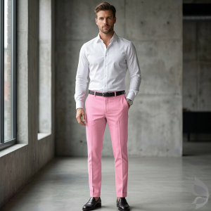 Raymond Primmia Collection with fine fabric made from Super 100's wool Old Rose colour Jacquard Pattern Unstitched Trouser Fabric of 1.3 Mts / VV2669