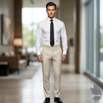 Raymond Soft & Pliable fabric, Viscose blended Beige colour Jacquard pattern unstitched trouser fabric of 1.25 Mts / VV2717