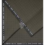 Raymond "Stretch Pro" collection for comfort wear Grey (Bronze) colour Checkered pattern, Viscose blended suit fabric of 3.5 Mts / VV2730