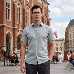 J.Hampstead Moretti Premium Egyptian Collection with 100% Giza Cotton Green Jacquard Pattern Unstitched Shirt Fabric of 1.6 mts - Made In Italy / VV2761