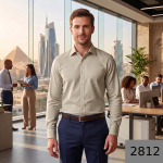 J.Hampstead Moretti Premium Egyptian Collection Natural Bamboo Blend Giza Beige (Tan) colour Solid Pattern Unstitched Shirt Fabric of 1.6 mts / VV2812