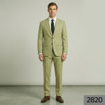 RAYMOND SUPER 100's AUSTRALIAN MERINO WOOL FINE FABRIC PEAR (GREEN) COLOUR CHECKERED PATTERN UNSTITCHED SUIT FABRIC OF 3.25 MTS/ VV2820