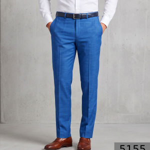 J.HAMPSTEAD 100'S BLUE COLOUR PLAIN UNSTITCHED TROUSER FABRIC -1.30 METRES / VV5155