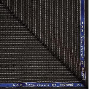 RAYMOND TECHNO STRETCH BROWN STRIPED POLY BLENDED UNSTITCHED TROUSER FABRIC OF 1.25 MTS / VV5297