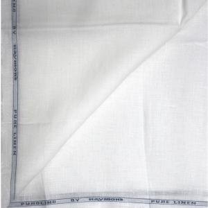 RAYMOND " 60 LEA " PURE LINEN WHITE COLOURED UNSTITCHED SHIRT FABRIC OF 1.6 METERS / VV5487