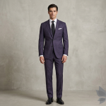 RAYMOND CEREMONIA COLLECTION GRAPE COLOURED SUPER 100's WOOL BLENDED PLAIN UNSTITCHED SUIT FABRIC -3.25 METRES / VV6620