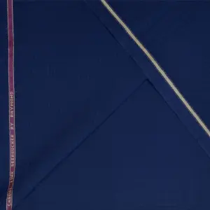 RAYMOND ROYAL BLUE COLOURED CRUSHED COTTON WOOL BLENDED UNSTITCHED SUIT FABRIC -3 METRES / VV6685