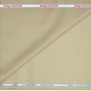 Raymond 100% Premium Cotton Beige Solid Unstitched Shirt Fabric - 1.60 metres / VV6704
