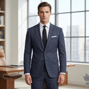 Raymond super 90s wool blended aurich with fine fabric Blue colour solid unstitched suit fabric with length 3.0 metres / VV6841