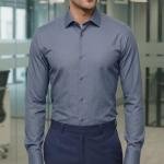 Raymond 100% Premium Cotton Grey Checkered Unstitched Shirt Fabric - 1.60 meters / VV6930