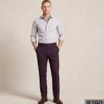 J.Hampstead Maroon Terron Rayon Unstitched Trouser Fabric - 1.25 Metres / VV8209