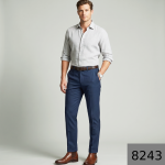 J.HAMPSTEAD TERRON RAYON GREYSIH BLUE UNSTITCHED TROUSER FABRIC -1.25 MTS / VV8243