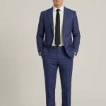 RAYMOND AUSTRALIAN MERINO WOOL BLENDED FABRIC FOR ALL SEASONS WEAR ROYAL BLUE COLOUR JACQUARD PATTERN UNSTITCHED SUIT FABRIC OF 3.25 MTS / VV2841
